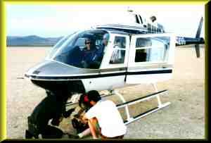 One of many helicopters used on Coyote Dry Lake.