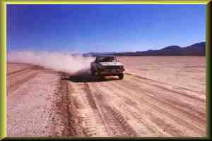 Dirt road across dry lake looking S/E